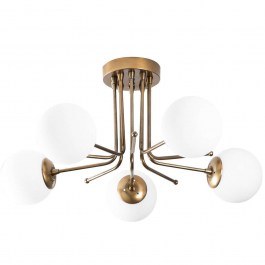 Φωτιστικό Οροφής - Πλαφονιέρα Daisy 521SHN3374 80x80x34cm 5xE27 40W Gold-White Opviq GOLD-WHITE