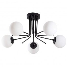 Φωτιστικό Οροφής - Πλαφονιέρα Daisy 521SHN3437 80x80x34cm 5xE27 40W Black-White Opviq BLACK-WHITE