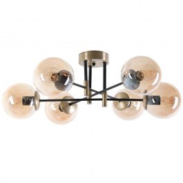 Φωτιστικό Οροφής - Πλαφονιέρα Dolunay 846STL2944 Φ65x35cm 6xE27 40W Black-Copper Opviq BLACK-COPPER