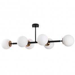 Φωτιστικό Οροφής - Πλαφονιέρα Fazli 942FLG1208 110x40x35cm 6xE14 40W Black-Gold Opviq BLACK-GOLD