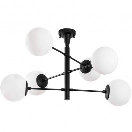 Φωτιστικό Οροφής - Πλαφονιέρα Arge 942FLG2507 75x75x40cm 6xE14 40W Black Opviq BLACK