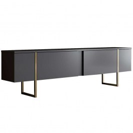Έπιπλο Τηλεόρασης Luxe 618BLY1101 180x30x50cm Anthracite-Gold ANTHRACITE