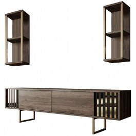Television Composition Gold Line 618BLY1147 180x30x48cm Walnut-Black WALNUT-BLACK