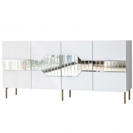 Μπουφές Milan 552NOS1804 180x40x80cm White-Gold WHITE