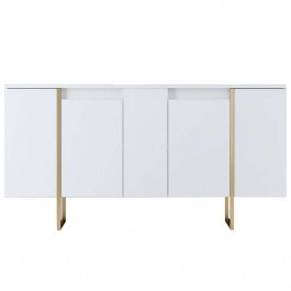 Μπουφές Luxe 618BLY1179 160x35x80cm White-Gold WHITE-GOLD