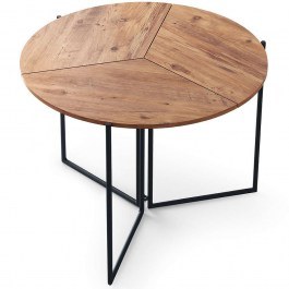 Folding Table Yaprak 974NMB1162 D100x72cm Pine-Black BLACK-PINE