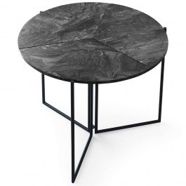 Folding Table Yaprak 974NMB1163 D100x72cm Marble Effect Anthracite ANTHRACITE