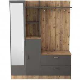 Έπιπλο Εισόδου 956LCS2801 140x36,8x181,8cm Oak-Anthracite ANTHRACITE-OAK