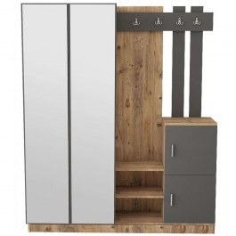 Έπιπλο Εισόδου 956LCS2806 147,2x37,5x179,7cm Oak-Anthracite ANTHRACITE-OAK