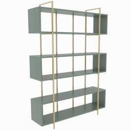 Βιβλιοθήκη Bruti 875ZNA4513 120x29,6x180cm Green-Gold GREEN-GOLD