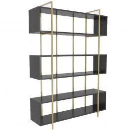 Βιβλιοθήκη Bruti 875ZNA4509 120x29,6x180cm Anthracite-Gold ANTHRACITE