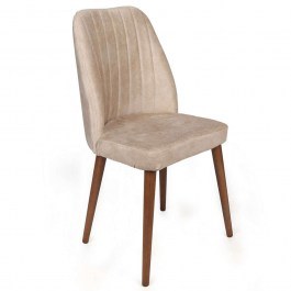 Chair Alfa (Set 4Pcs) 974NMB1562 50x49x90cm Cream-Walnut CREAM