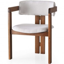 Πολυθρόνα Co 974NMB1709 58x49x76cm Walnut-Cream CREAM