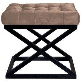 Σκαμπό Capraz Babyface 383EVN1237 50x40x42cm Black-Brown BROWN