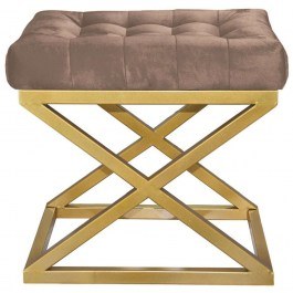 Σκαμπό Capraz Babyface 383EVN1234 50x40x42cm Gold-Brown GOLD-BROWN