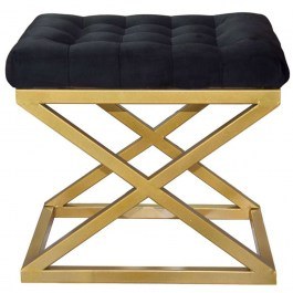 Σκαμπό Capraz Babyface 383EVN1186 50x40x42cm Gold-Black GOLD-BLACK