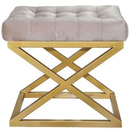 Σκαμπό Capraz Babyface 383EVN1182 50x40x42cm Gold-Cream CREAM-GOLD