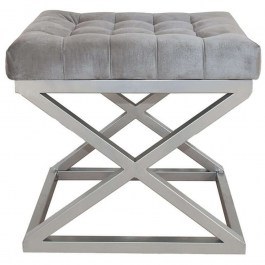 Σκαμπό Capraz Babyface 383EVN1213 50x40x42cm Silver-Grey SILVER-GREY
