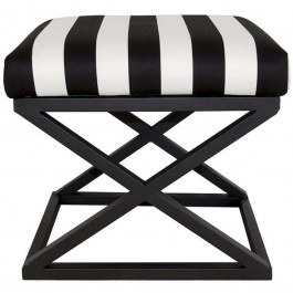 Σκαμπό Capraz Babyface 383EVN1209 50x40x42cm Black-White BLACK
