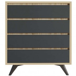 Συρταριέρα Suvera 811MDD3437 70x40x86cm Oak-Anthracite ANTHRACITE-OAK