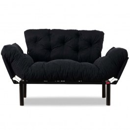 Καναπές - Κρεβάτι Διθέσιος Nitta 859FTN1215 155x70x85cm Black BLACK