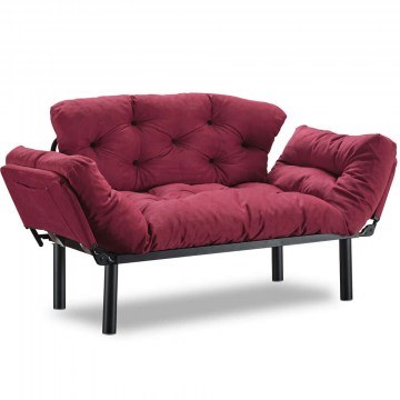 Two-Seater Sofa - Bed Nitta 859FTN1219 155x70x85cm Maroon Red