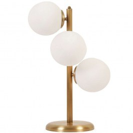 Φωτιστικό Επιτραπέζιο Simay 941RTN1315 Φ20x55cm 3xE27 60W Gold-White Opviq GOLD-WHITE