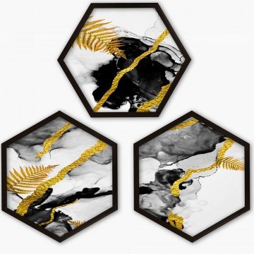 Διακοσμητικό Τοίχου (Σετ 3Τμχ) 696HGN1134 35x35cm Multi Wallity