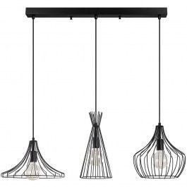 Φωτιστικό Οροφής - Ράγα Mezopotamya 525NOR1606 110x37x122cm 3xE27 40W Black Opviq BLACK