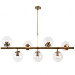 Φωτιστικό Οροφής - Ράγα Fazli 942FLG1221 113x40x46/85cm 7xE14 40W Gold-Clear Opviq GOLD-CLEAR