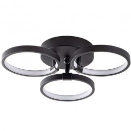 Φωτιστικό Οροφής - Πλαφονιέρα Halk 119FRS1537 37x32x9cm Led 18W 3000K Black Opviq BLACK