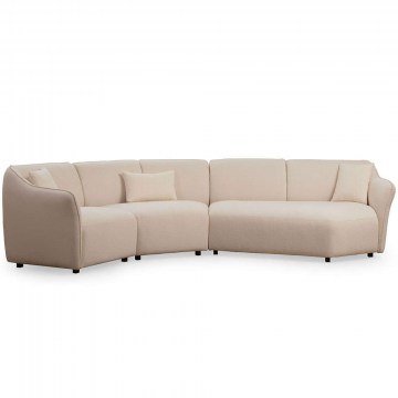 Καναπές Γωνιακός Mentis 560ARE1884 360x108x79cm Cream