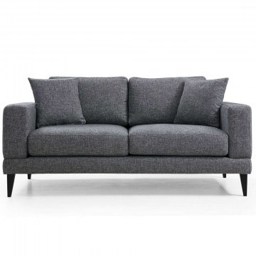 Καναπές Διθέσιος Nordic 560ARE1504 180x90x85cm Dark Grey