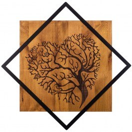 Wall Decorative Tree 899SKL2125 54x54cm Walnut-Black Wallity WALNUT-BLACK