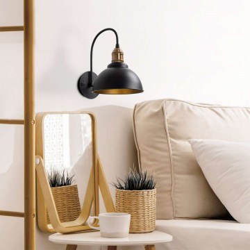 Wall Lamp - Sconce Varzan 942FLG2129 27x27x36cm 1xE27 15W Black-Gold Opviq