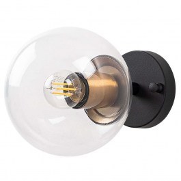 Wall Lamp - Sconce Atmaca 942FLG2109 24x15cm 1xE14 15W Black-Clear Opviq BLACK-CLEAR