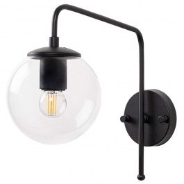 Φωτιστικό Τοίχου - Απλίκα Viran 942FLG1333 15x32x32cm 1xE14 40W Black-Clear Opviq BLACK-CLEAR