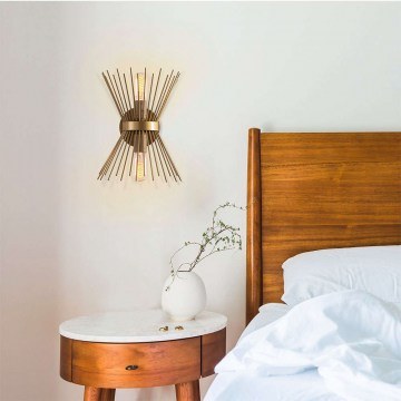 Wall Lamp - Sconce Kirpi 892OPV1848 23x16x33cm 2xE27 40W Gold Opviq