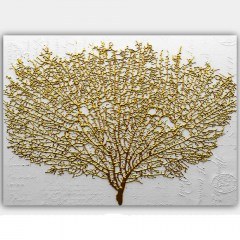 Canvas Painting 441HPE2698 100x70cm White-Gold Wallity