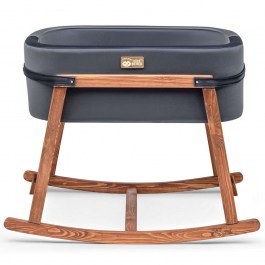 Κούνια Βρεφική Hier 676HDS1116 90x58x70cm Black-Oak OAK-BLACK