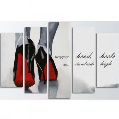 Πίνακας Καμβάς (Σετ 5Τμχ) 762SYM4209 20x70/20x60/20x50cm Multi Wallity