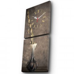Canvas Painting With Clock (Set 2Pcs) 228CLA2620 28x28cm Multi Wallity