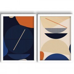 Κάδρα (Σετ 2Τμχ) 122RMF1118 38x53cm Multi Wallity