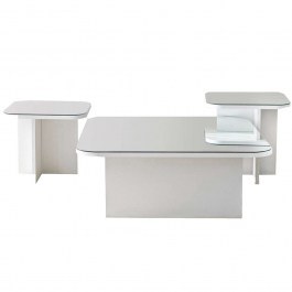 Τραπέζια Σαλονιού Jazz (Σετ 3Τμχ) 552NOS1480 80x80x30/40x40x35/40x40x40cm White WHITE