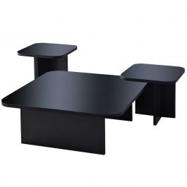 Τραπέζια Σαλονιού Jazz (Σετ 3Τμχ) 552NOS1479 80x80x30/40x40x35/40x40x40cm Black BLACK