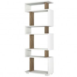 Βιβλιοθήκη Blok 745DCD3606 60x19,5x165cm White-Walnut WHITE-WALNUT