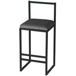 Σκαμπό Μπαρ Nordic 118BRN1169 35x35x80cm Anthracite-Black ANTHRACITE