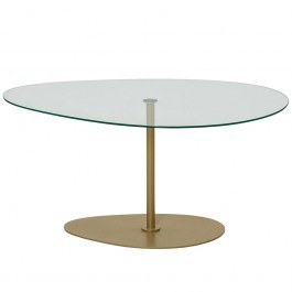 Coffee Table Porto 552NOS2384 90x60x40cm Clear-Gold CLEAR-GOLD