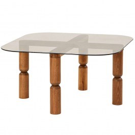 Coffee Table Kei 552NOS2265 80x80x40cm Walnut-Bronze WALNUT-BRONZE