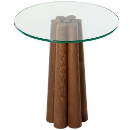 Τραπεζάκι Βοηθητικό Thales 552NOS2396 50x50x50cm Clear-Walnut WALNUT